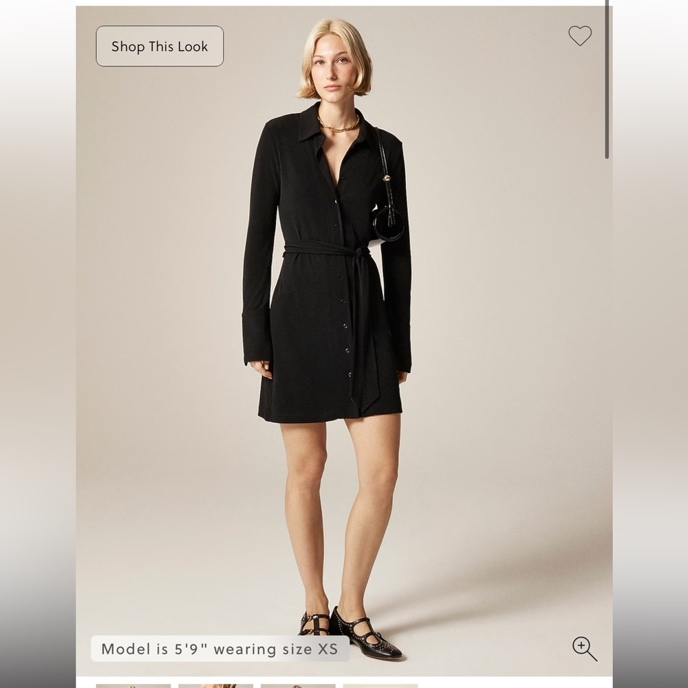 J.Crew Mini shirt-dress in matte jersey